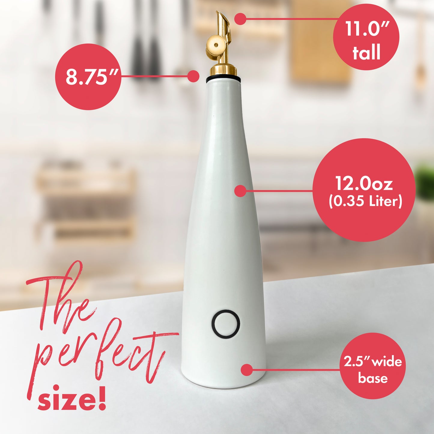 Ceramic Oil and Vinegar Cruet Set with Gold or Silver Spouts